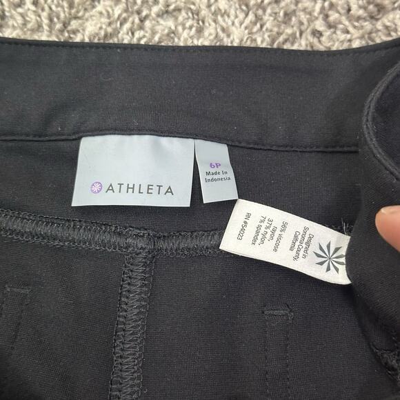 Athleta Ponte Moto Pants Womens Size 6P Black Comfort Stretch Grunge Skinny EUC - Picture 3 of 6